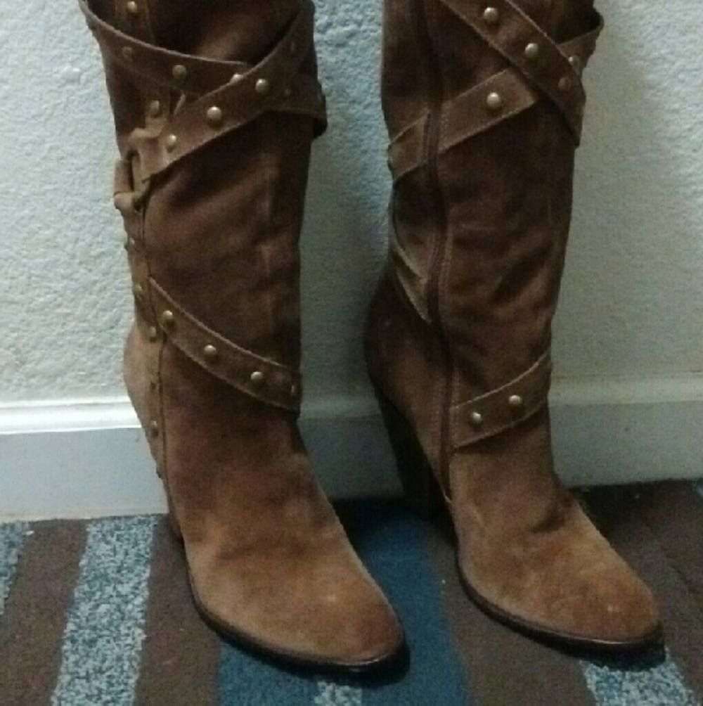 Carlos Santana Brown Over the Knee Boots